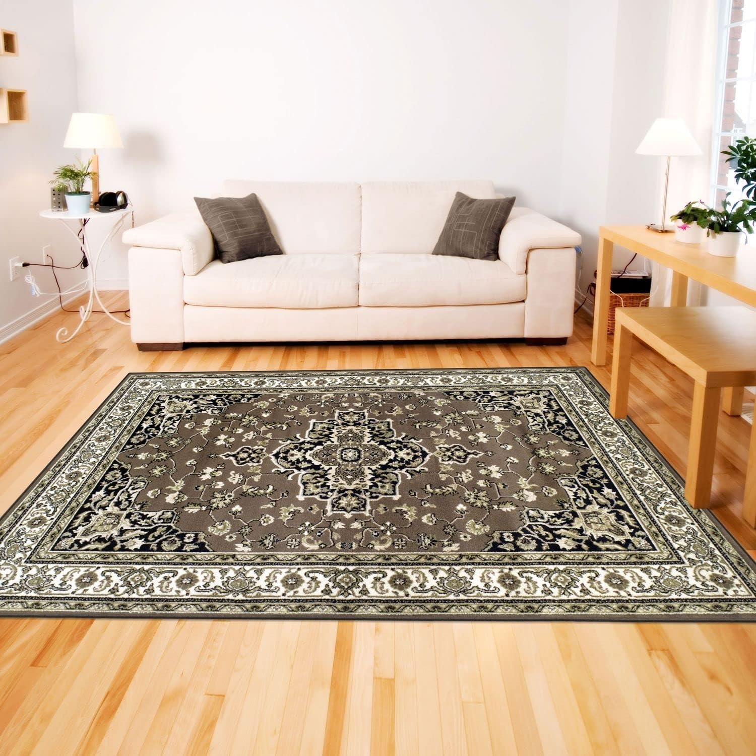 Superior Halifax Collection – Alfombra de área de 0.315 in de altura con respaldo de yute, diseño tradicional elegante, alfombras tejidas de moda y