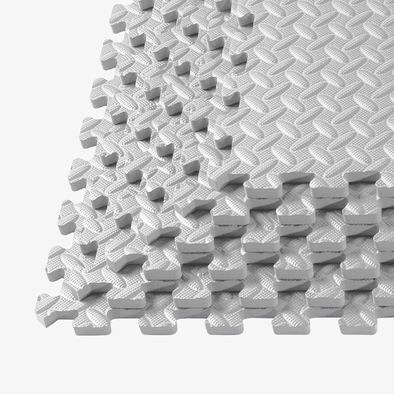 Velotas 12 Inch Interlocking EVA Foam Personal Fitness Mat, Diamond Plate Exercise Mats for Indoor Workout