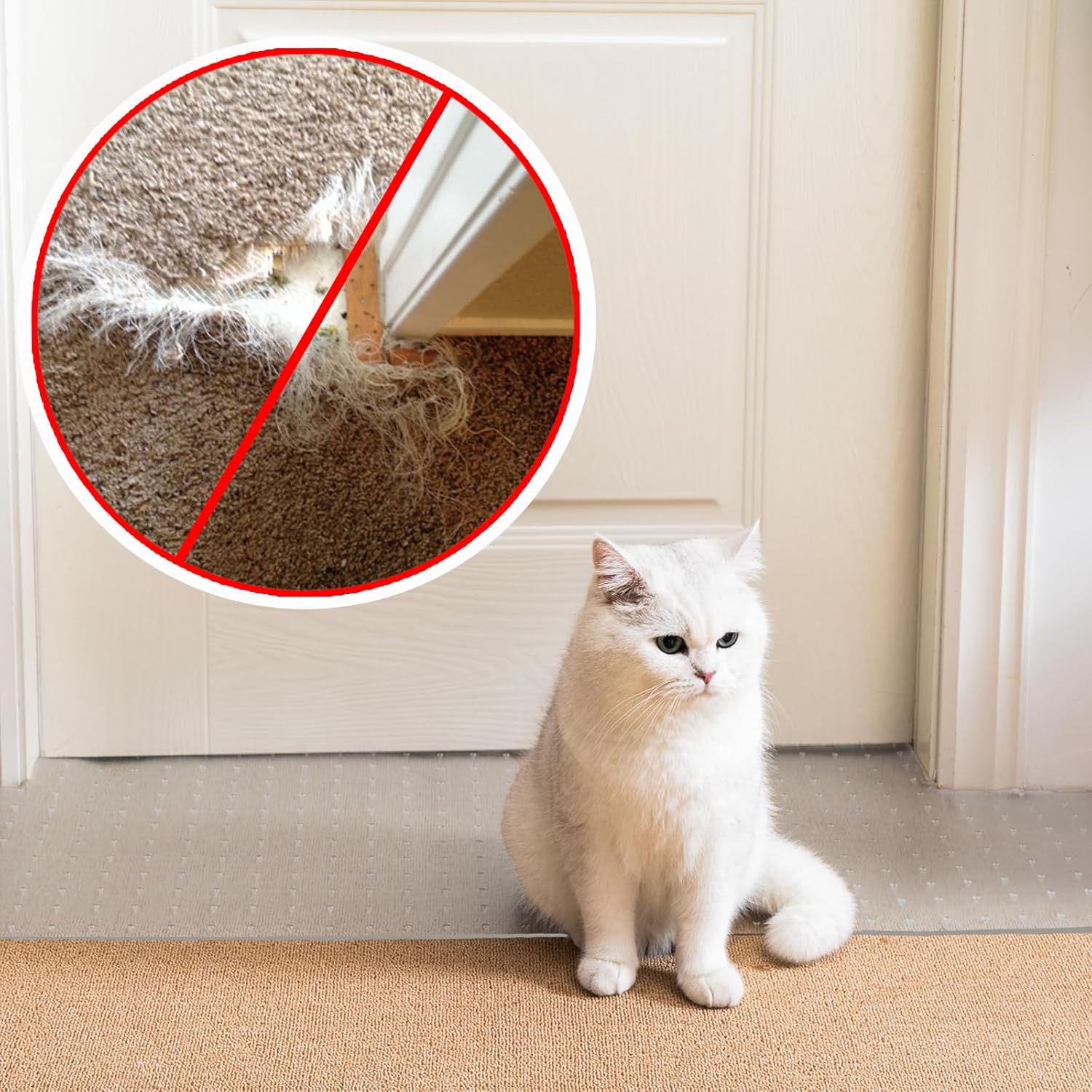 Uross Protector de alfombra para mascotas de 3.28 pies, protector de alfombra de gato para puerta, antiarañazos de gato, protector de alfombra de