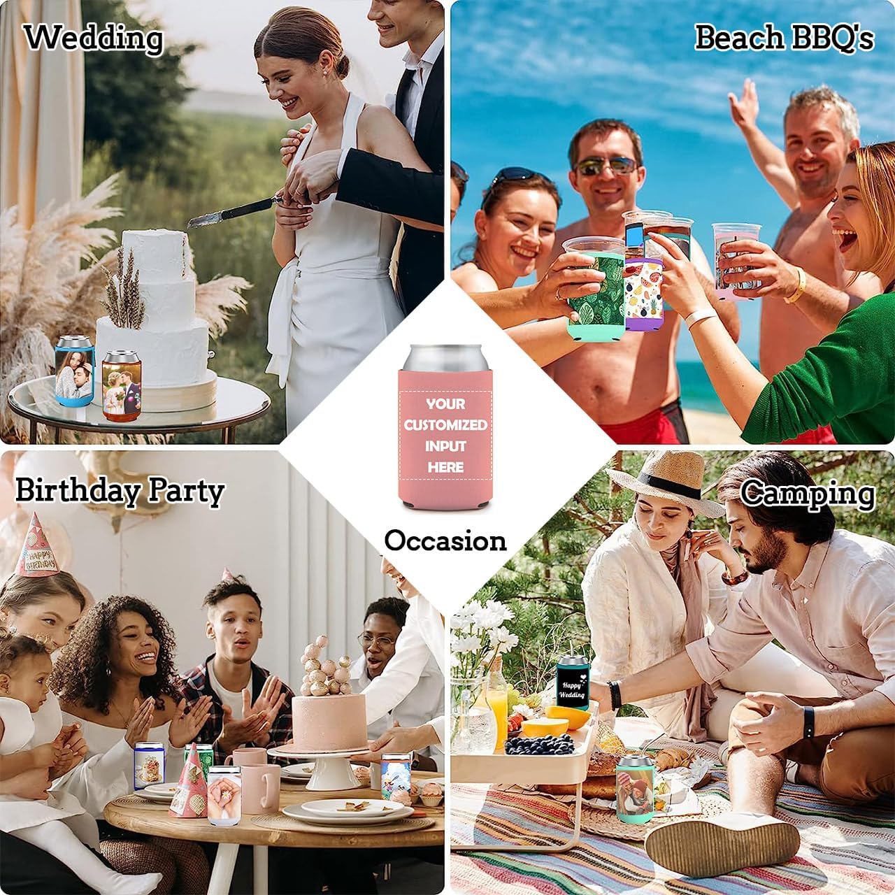 Juego de 1 enfriador de latas personalizado, soporte para bebidas frías para latas, enfriadores de latas de graduación personalizados, fundas
