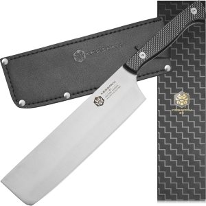 KESSAKU Cuchillo Nakiri para verduras de 8 pulgadas, serie Senshi, acero inoxidable japonés forjado AUS-8 de alto carbono, mango de fibra de carbono KESSAKU Cuchillo Nakiri para verduras de 8 pulgadas, serie Senshi, acero inoxidable japonés forjado AUS-8 de alto carbono, mango de fibra de carbono
