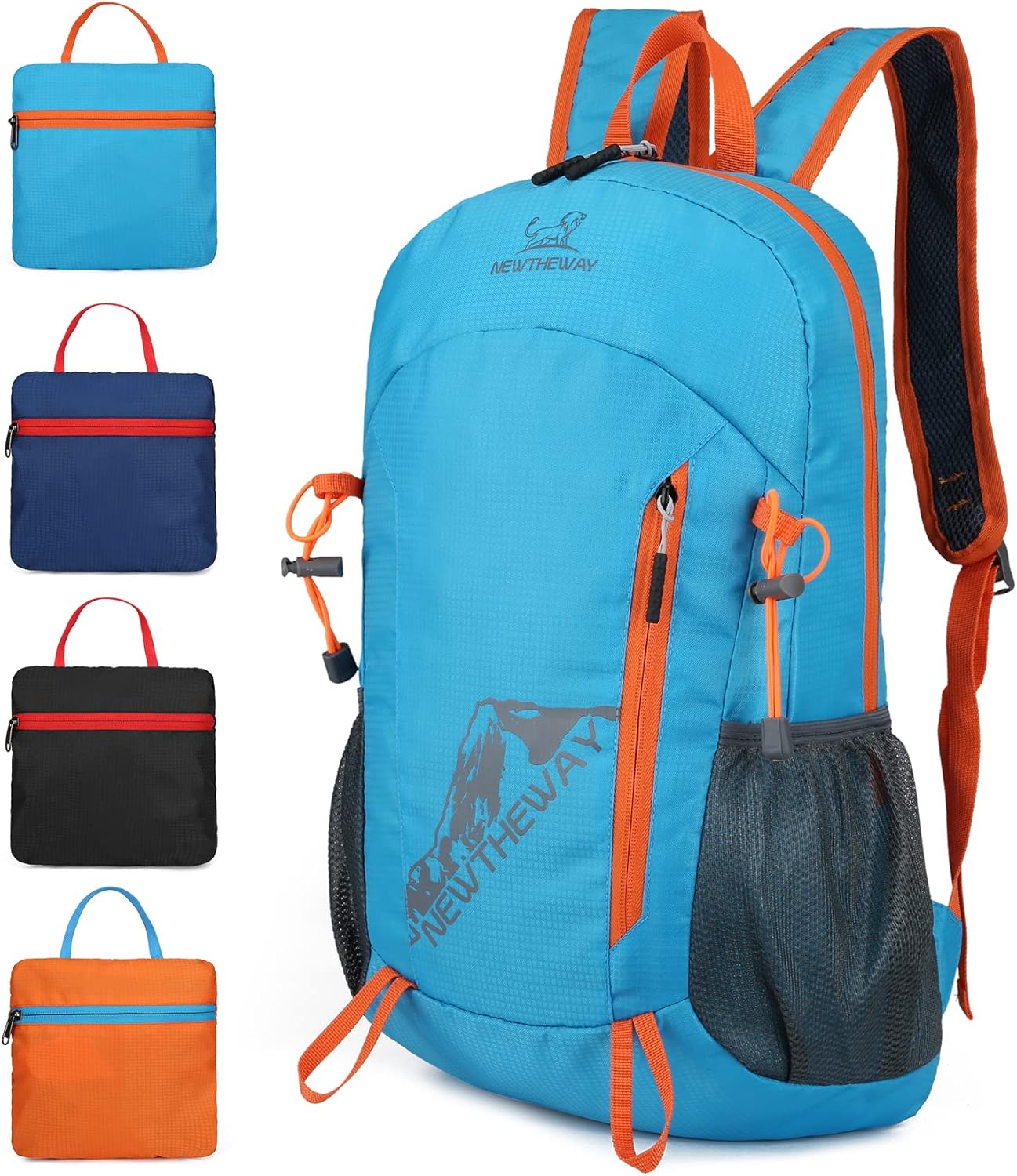 Mochila de senderismo ligera de 20L plegable pequeña mochila de viaje mochila de camping plegable para mujeres y hombres, Azul-cielo, Mochilas de
