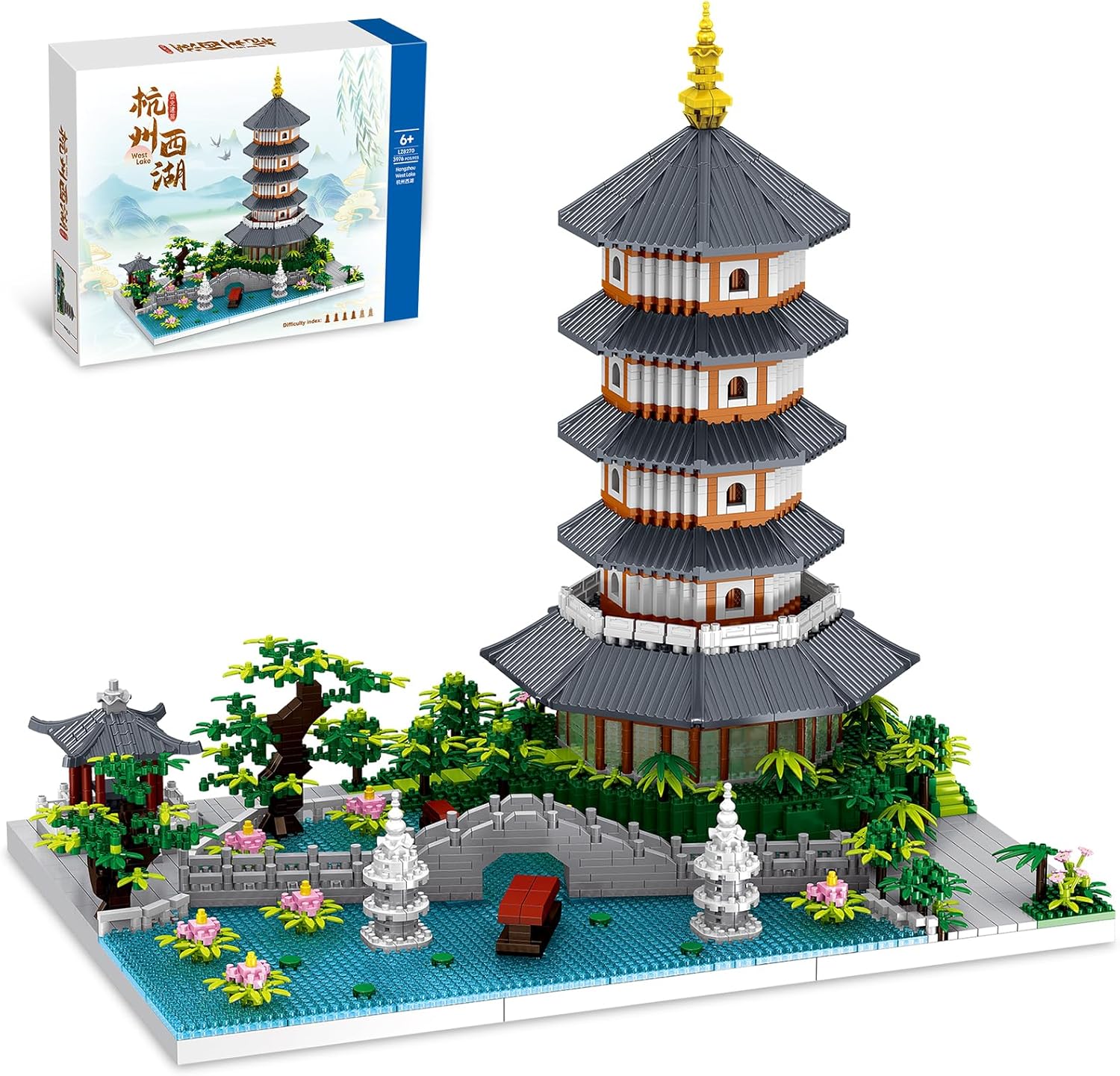 NEWABWN Juego de microbloques de construcción de arquitectura china, juego de construcción creativa, juguetes regalos para adultos y niños a partir