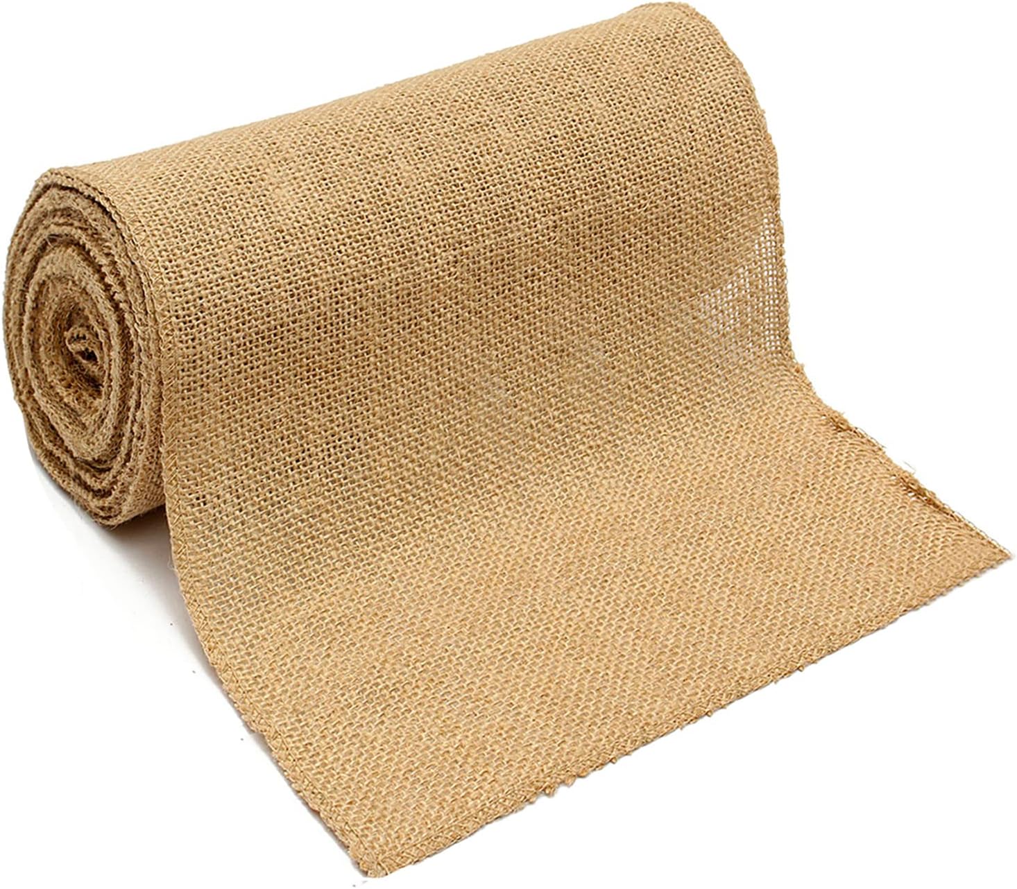 Lainrrew – Cinta de arpillera, cinta de tela de arpillera de 4 pulgadas de ancho, cinta de arpillera natural con bordes finisheh para envoltura de