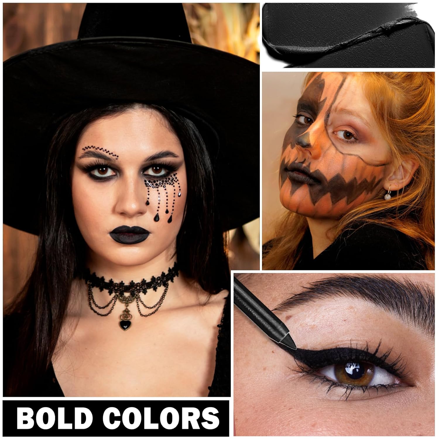 ZHISHUDL Juego de delineadores de labios negro mate, lápiz labial líquido negro, tinte de labios de alta pigmentación negro y brillo de labios para