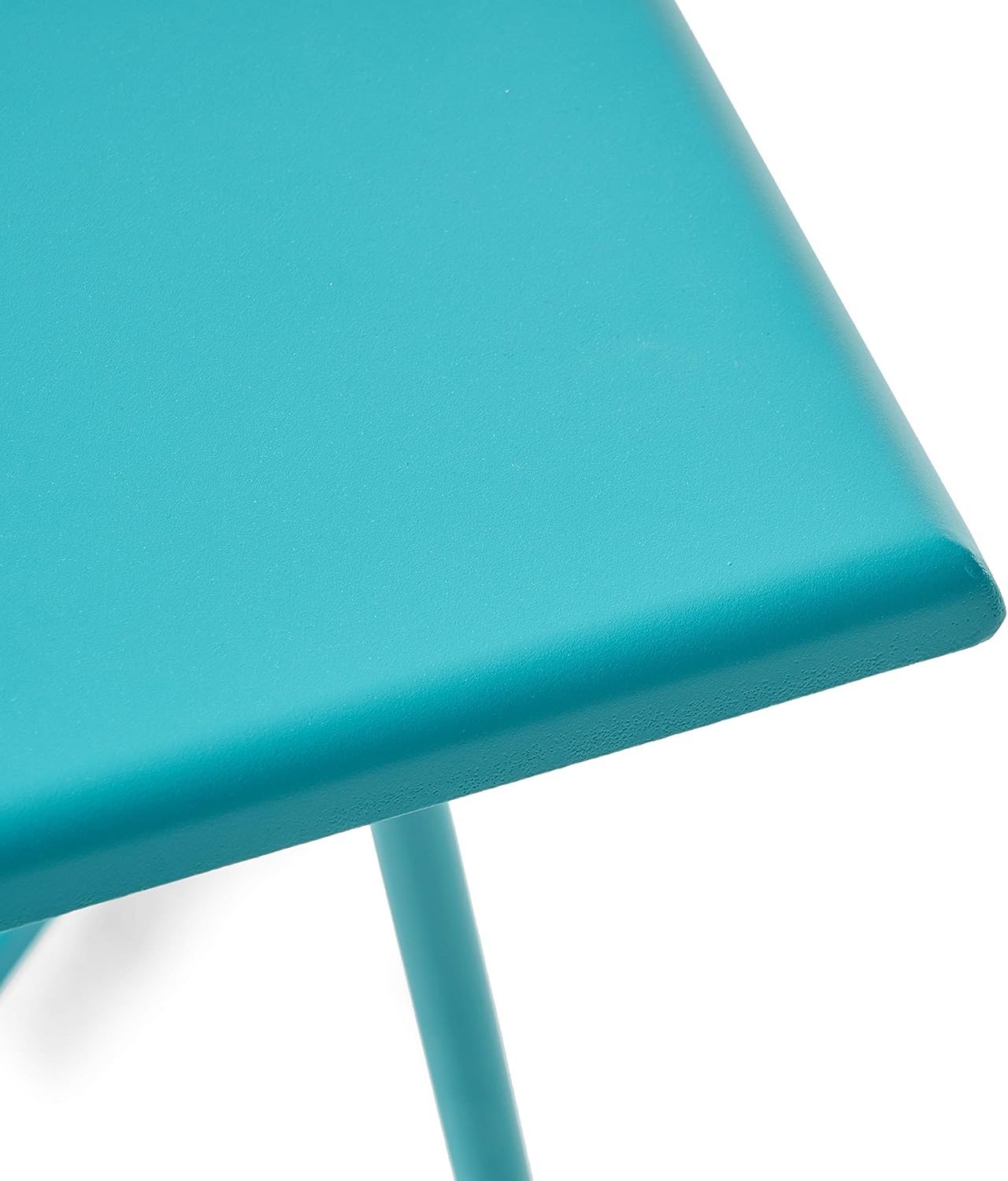 Christopher Knight Home Doris Outdoor – Mesa auxiliar moderna de 18 pulgadas con patas de acero, color verde azulado