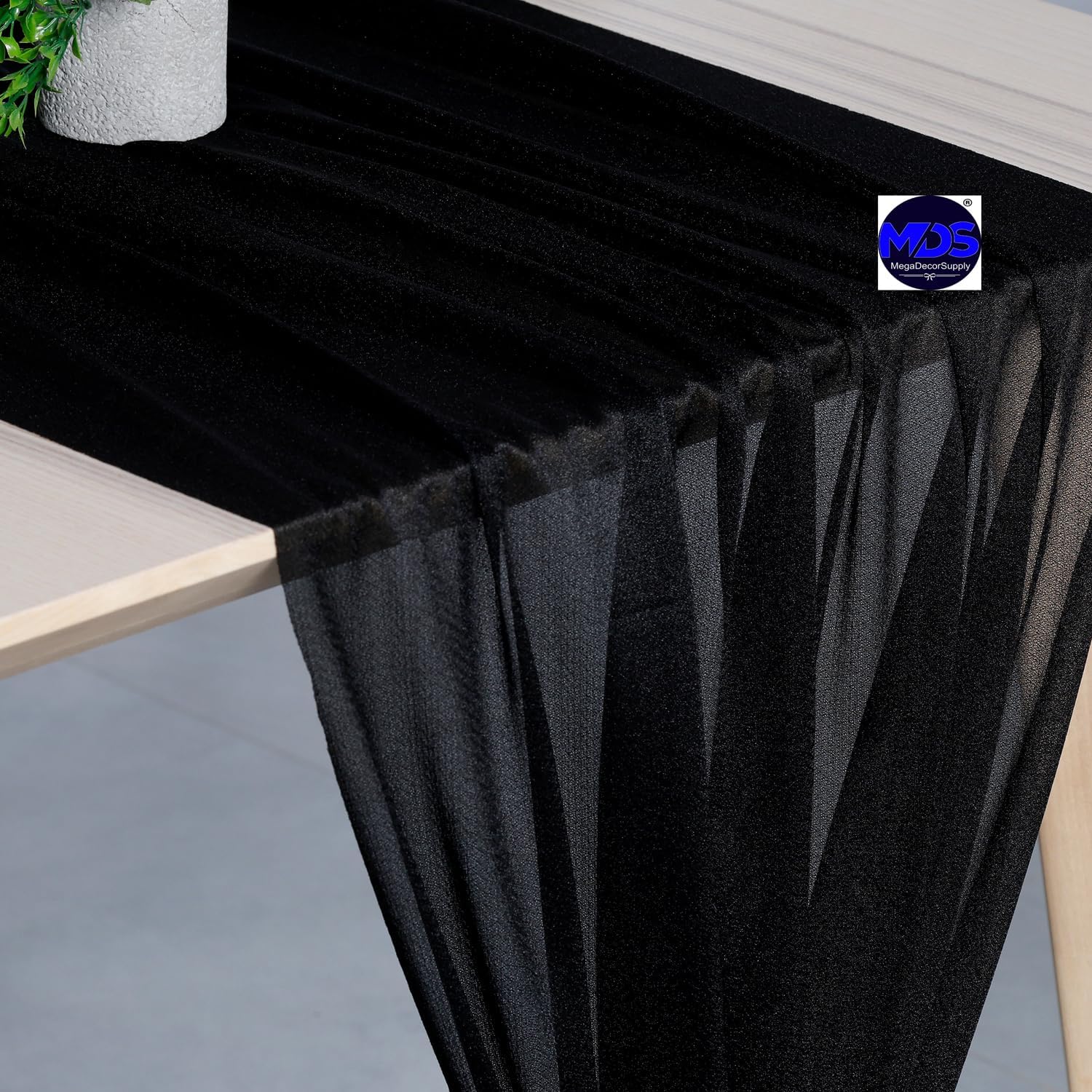 MDS – Paquete de 1 camino de mesa de gasa de 10 pies de 29 x 120 pulgadas, camino de mesa traslúcido para bodas, fiestas de cumpleaños, decoración
