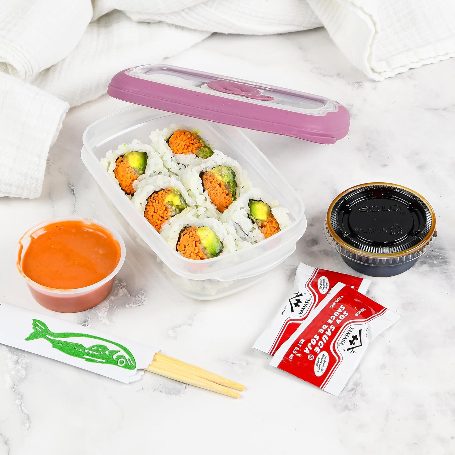 Tribello Recipientes pequeños de almacenamiento de alimentos para microondas de 8 onzas con tapas, recipiente de almacenamiento de plásticosobre la