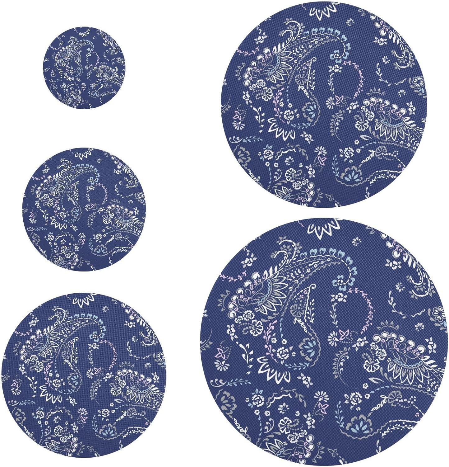 Asian Style 5PCS Reusable Elastic Bowl Covers for Food Storage Stretch Cloth Fabric Lids with 5 Different Sizes Heat Resistant Food Lids for Bread
