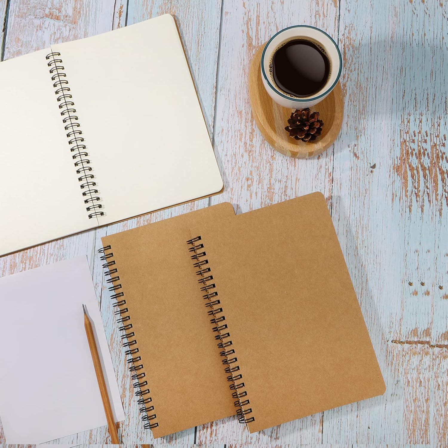 EUSOAR – Cuaderno en espiral de tapa dura, tamaño A5, paquete de 3 cuadernos de 5.5 x 8.3 pulgadas, cuaderno de bocetos en espiral de papel de