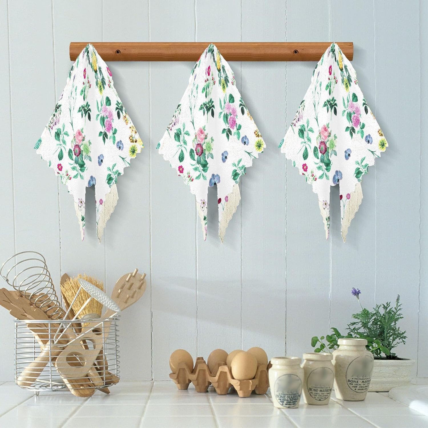 FRODOTGV Leaves Wild Flower Quality Decorative Kitchen Microfiber Towels Quick Dry 6 Pack Microfiber Drying Towels for Car Detailing for Countertop