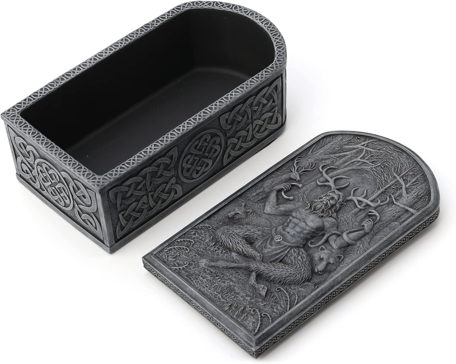 Veronese Design Cernunnos – Caja de baratijas pintada a mano con dios de los animales y el inframundo