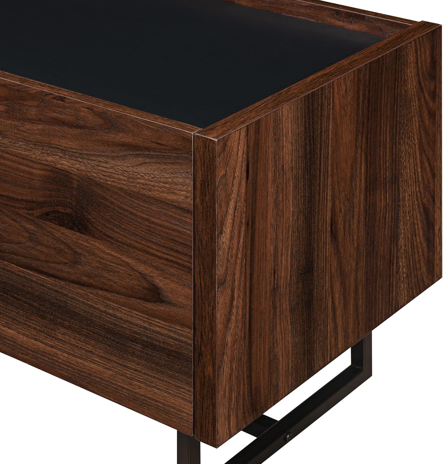 Walker Edison Rowan – Soporte de puerta bajo desplegable de madera y mármol sintético contemporáneo para televisores de hasta 65 pulgadas, 63