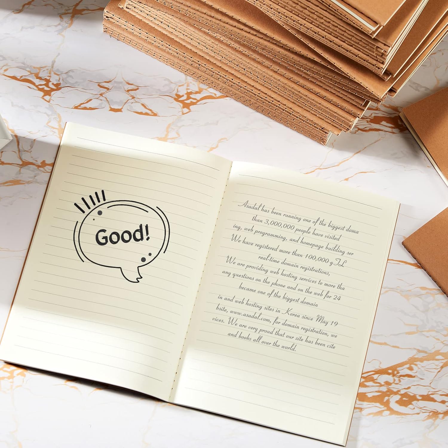 Fuutreo Paquete de 300 cuadernos de papel kraft tamaño A6 con forro pequeño, cuaderno de bolsillo a granel para niños, estudiantes, escuela,