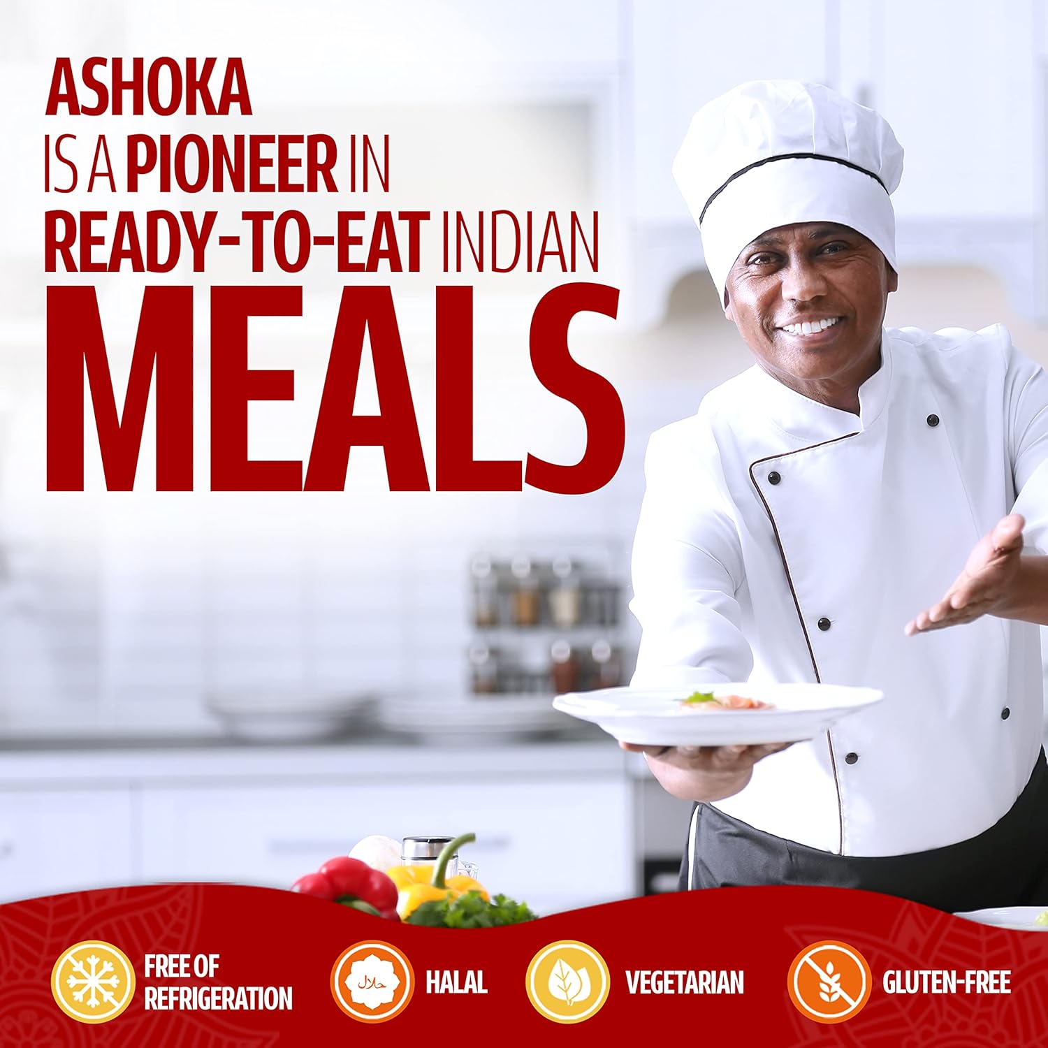 Ashoka Comidas totalmente naturales 1932, hojas vegetarianas de fenogreco y guisantes verdes, certificado Kosher, comidas indias auténticas listas