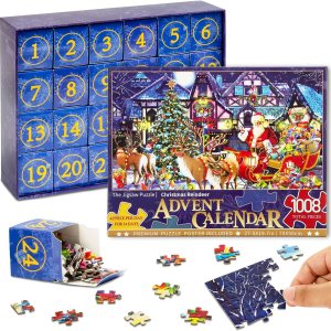 Calendario de Adviento de Navidad 2023, 24 días de cuenta regresiva, calendario de rompecabezas  1008 piezas de rompecabezas de Navidad, juego Calendario de Adviento de Navidad 2023, 24 días de cuenta regresiva, calendario de rompecabezas  1008 piezas de rompecabezas de Navidad, juego