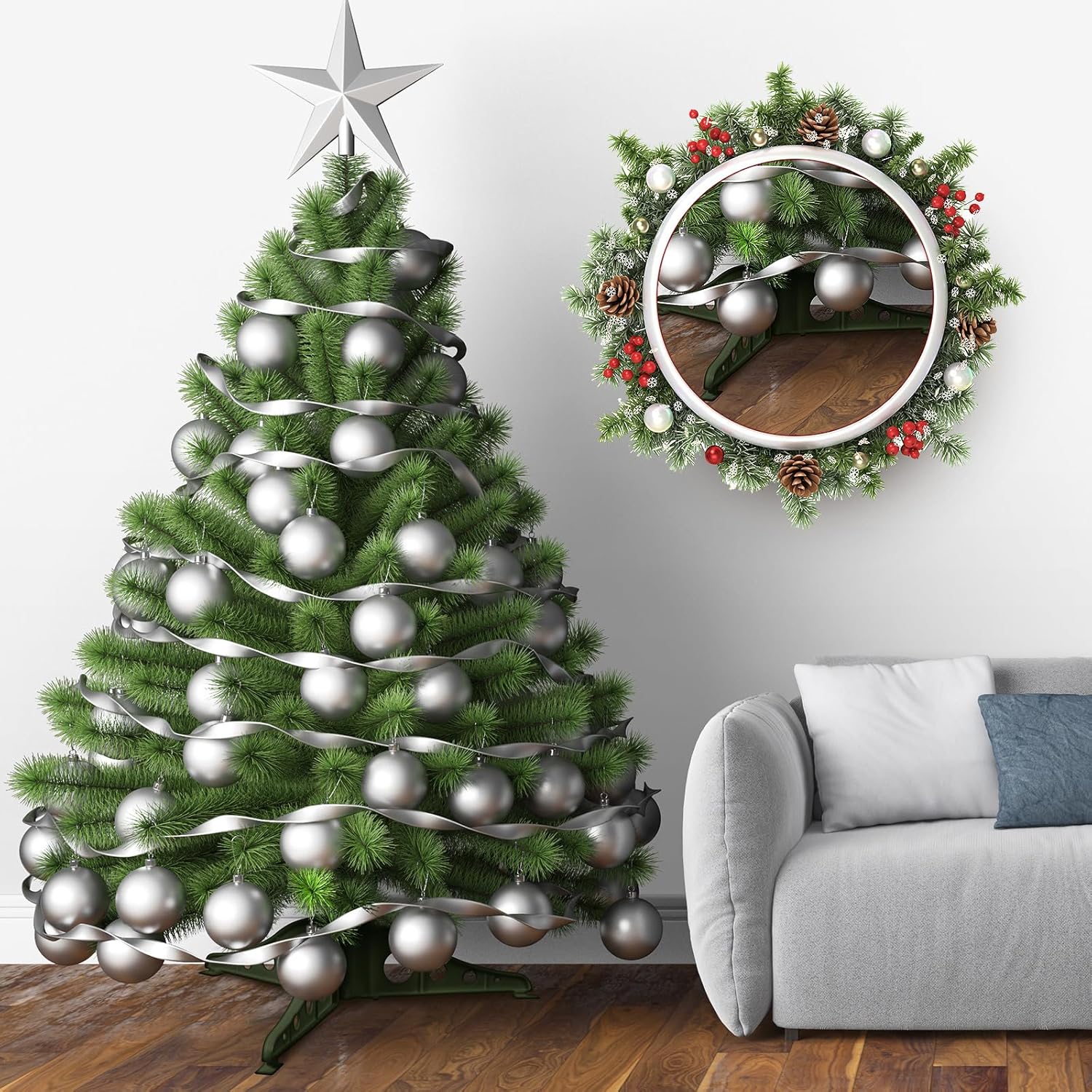 Soporte de plástico para árbol de Navidad, patas de árbol de Navidad, base de árbol de Navidad artificial, soporte de repuesto de base de plástico