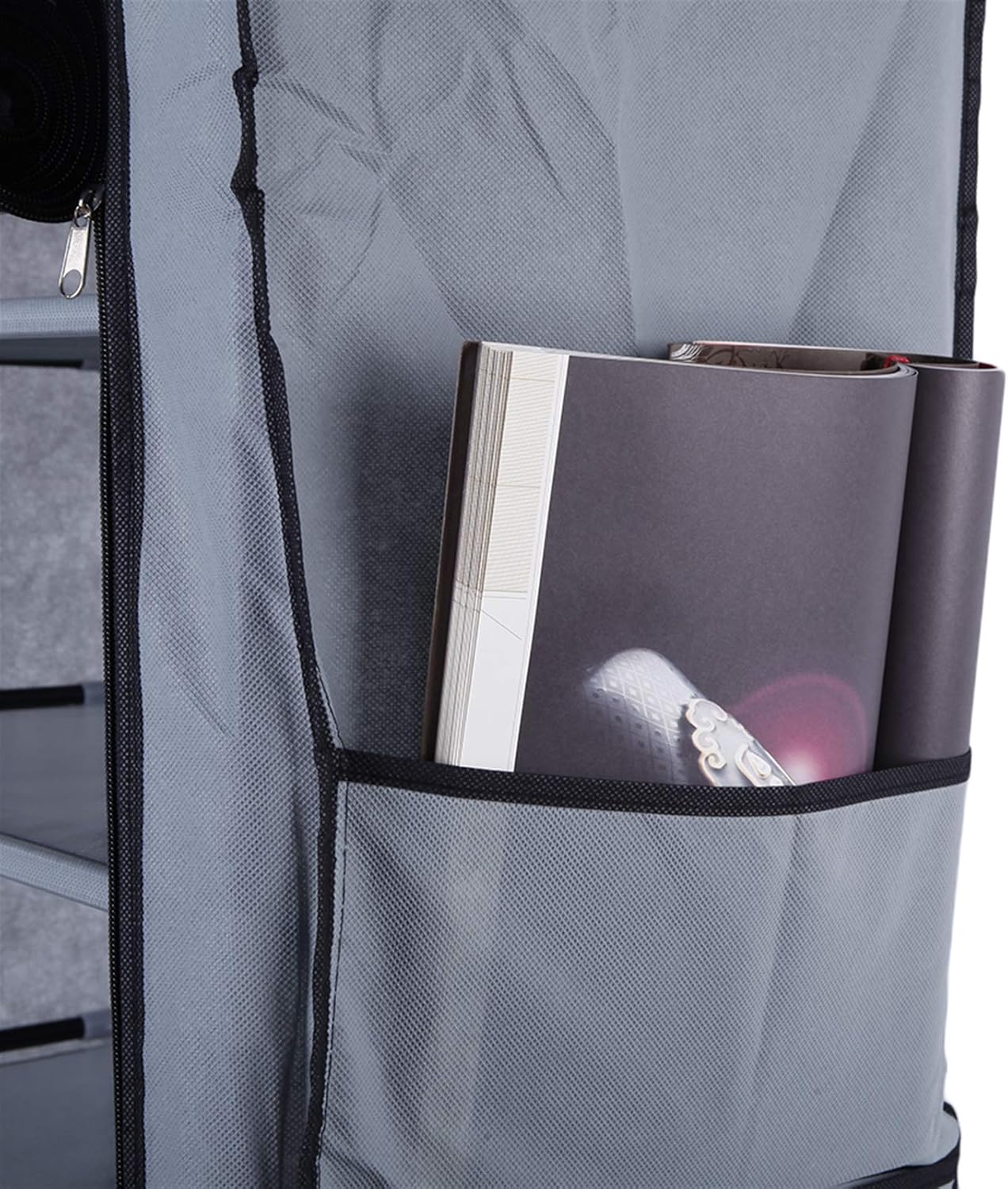 Zapatero organizador, De moda de ahorro de habitación 9 celosías Tela no tejida Zapatero gris, Zapateras organizador para zapatos
