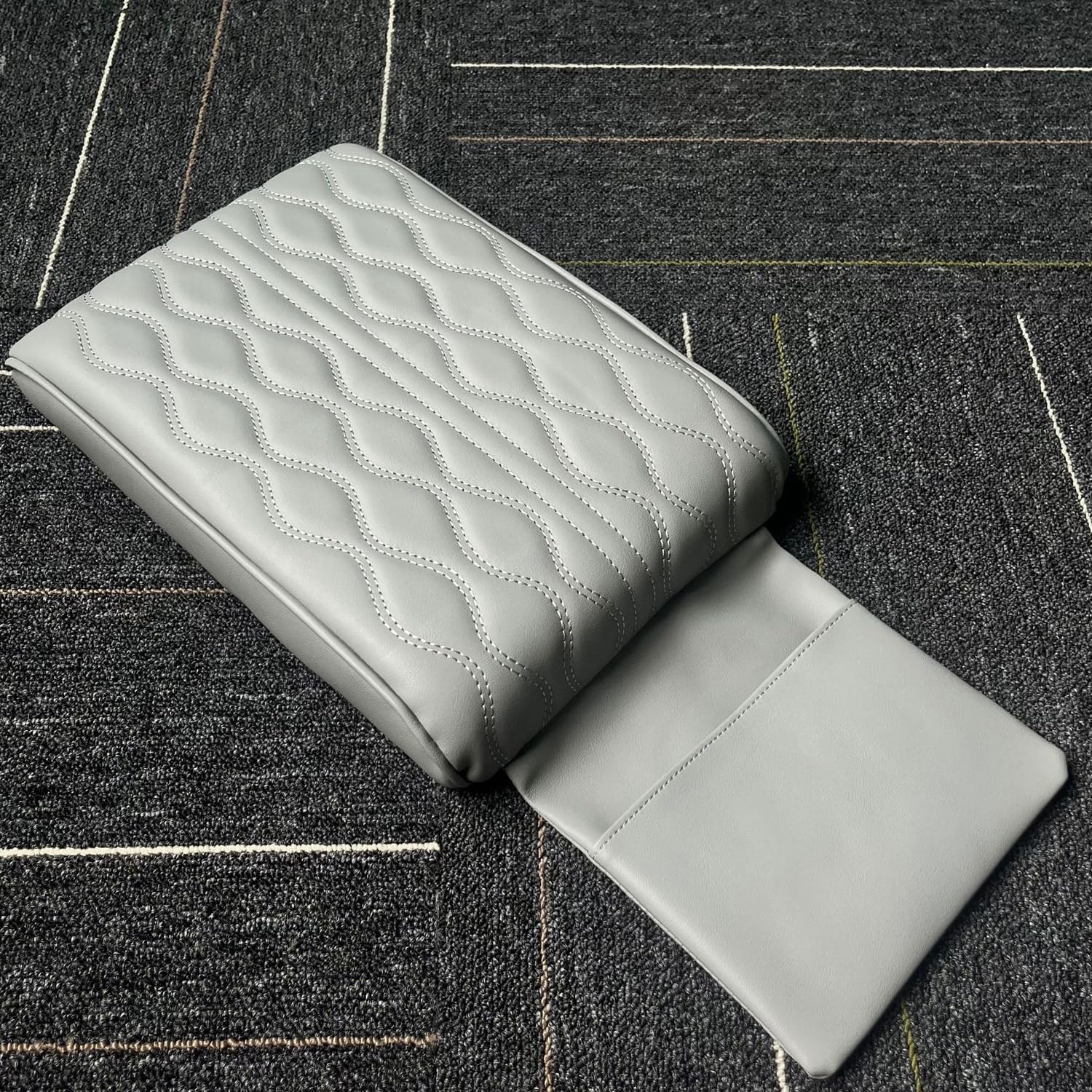 Funda para reposabrazos de automóvil, de piel, espuma viscoelástica, para reposabrazos de automóvil, funda de altura para consola central, cojín