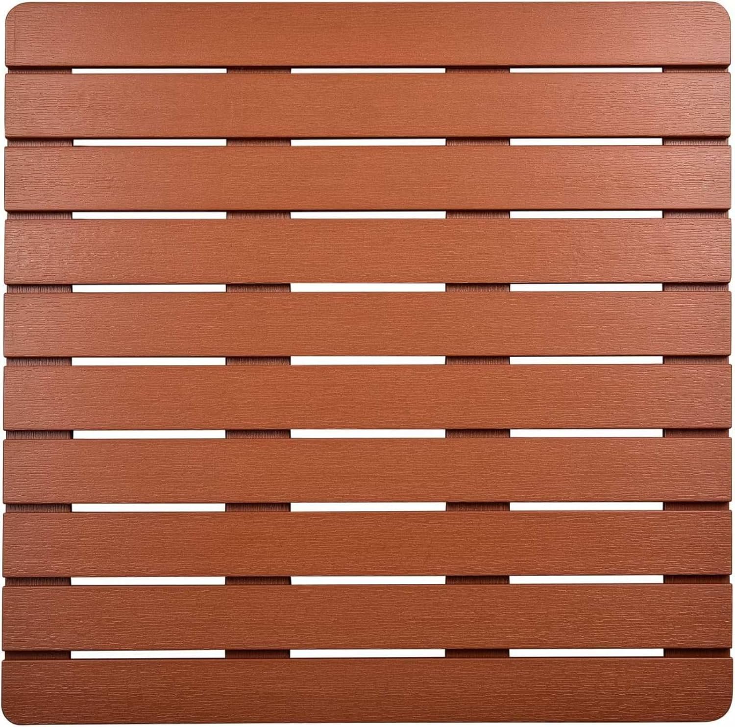 Tapete de baño de bambú, tapete de madera para interiores y exteriores, tapete de ducha antideslizante, alfombra impermeable para uso en interiores