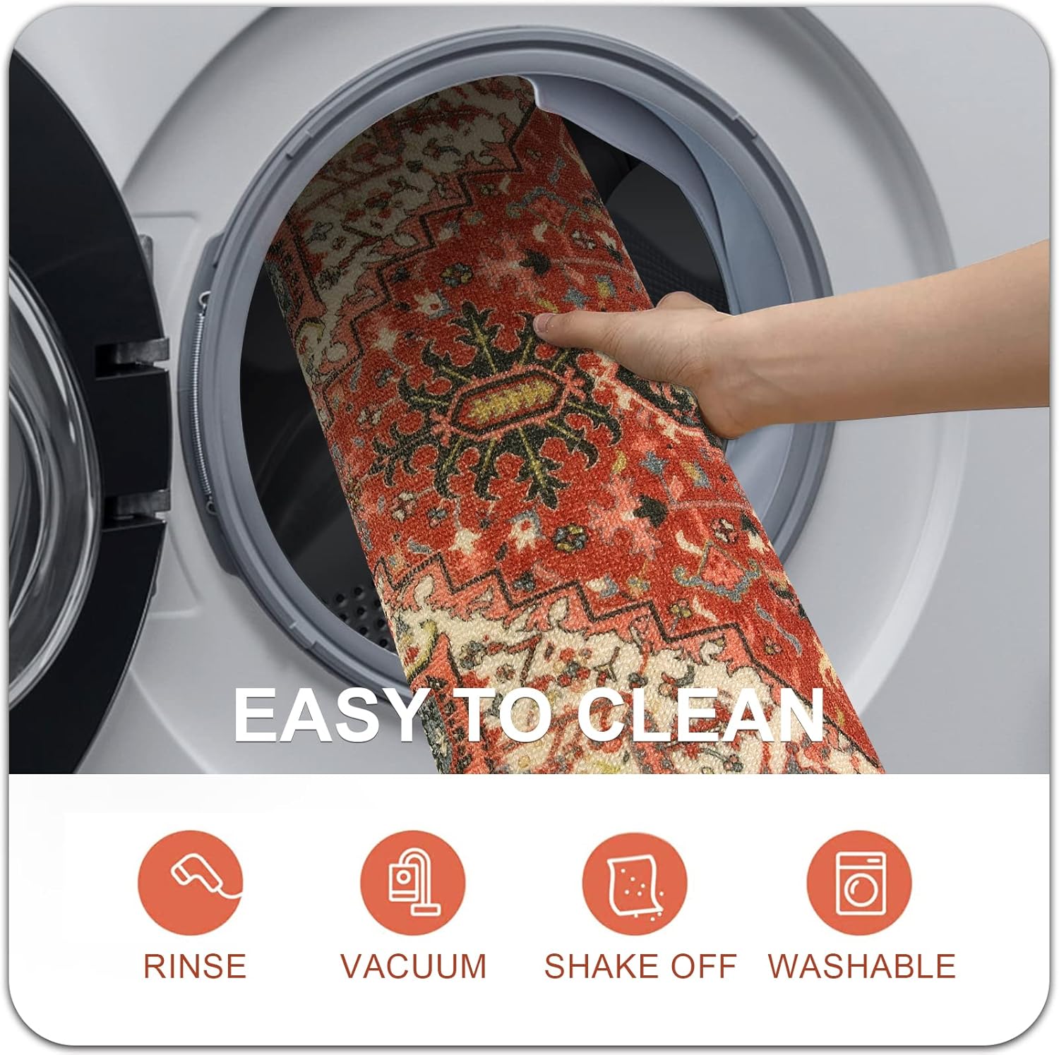 Collive Tapete retro para puerta de interior, antideslizante, lavable, absorbe rápidamente, tapetes de bienvenida, tapetes de pelo bajo, alfombra de