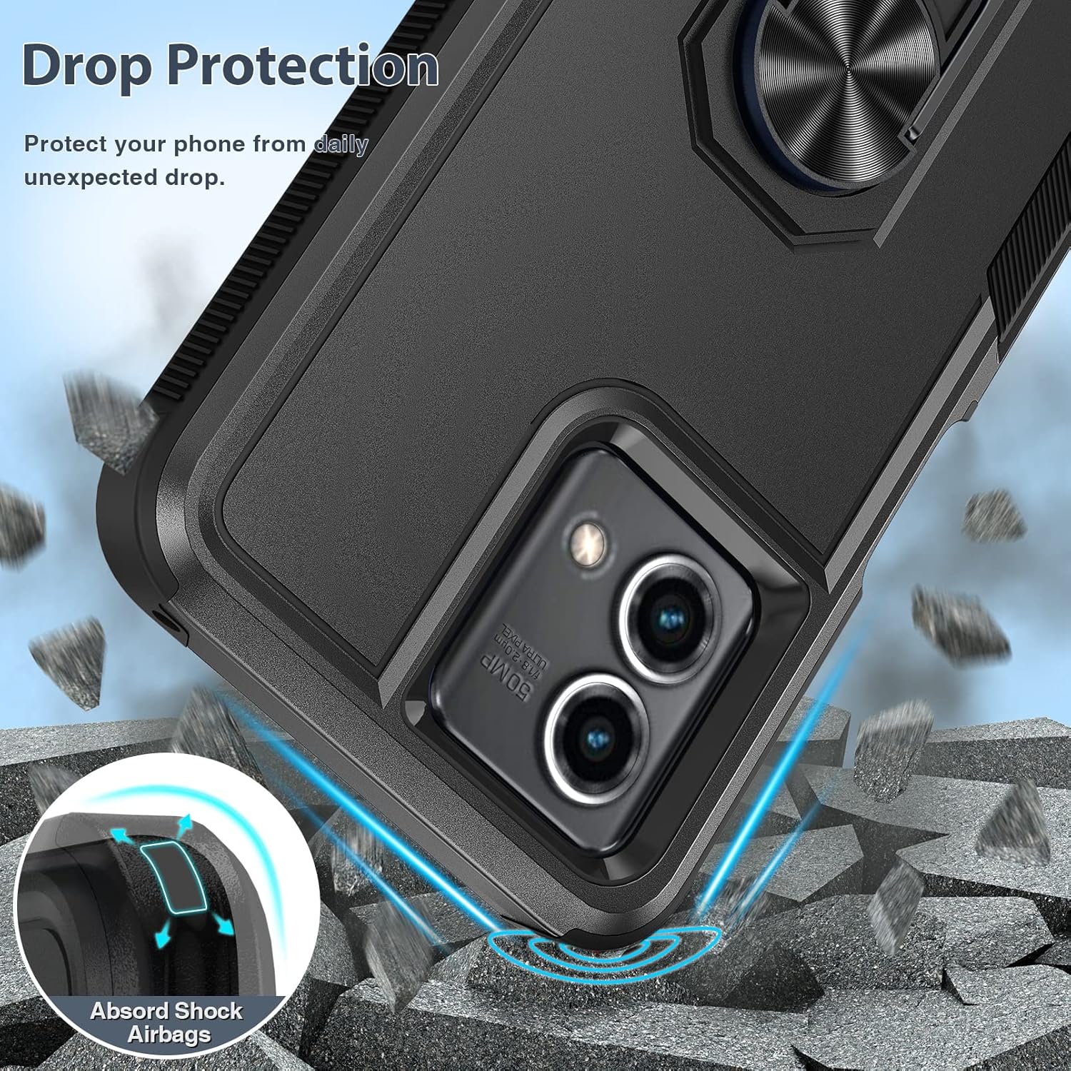 FNTCASE Funda para Motorola Moto G-Stylus-5G-2023 Fundas de protección a prueba de caídas de grado militar con soporte magnético  TPU texturizado