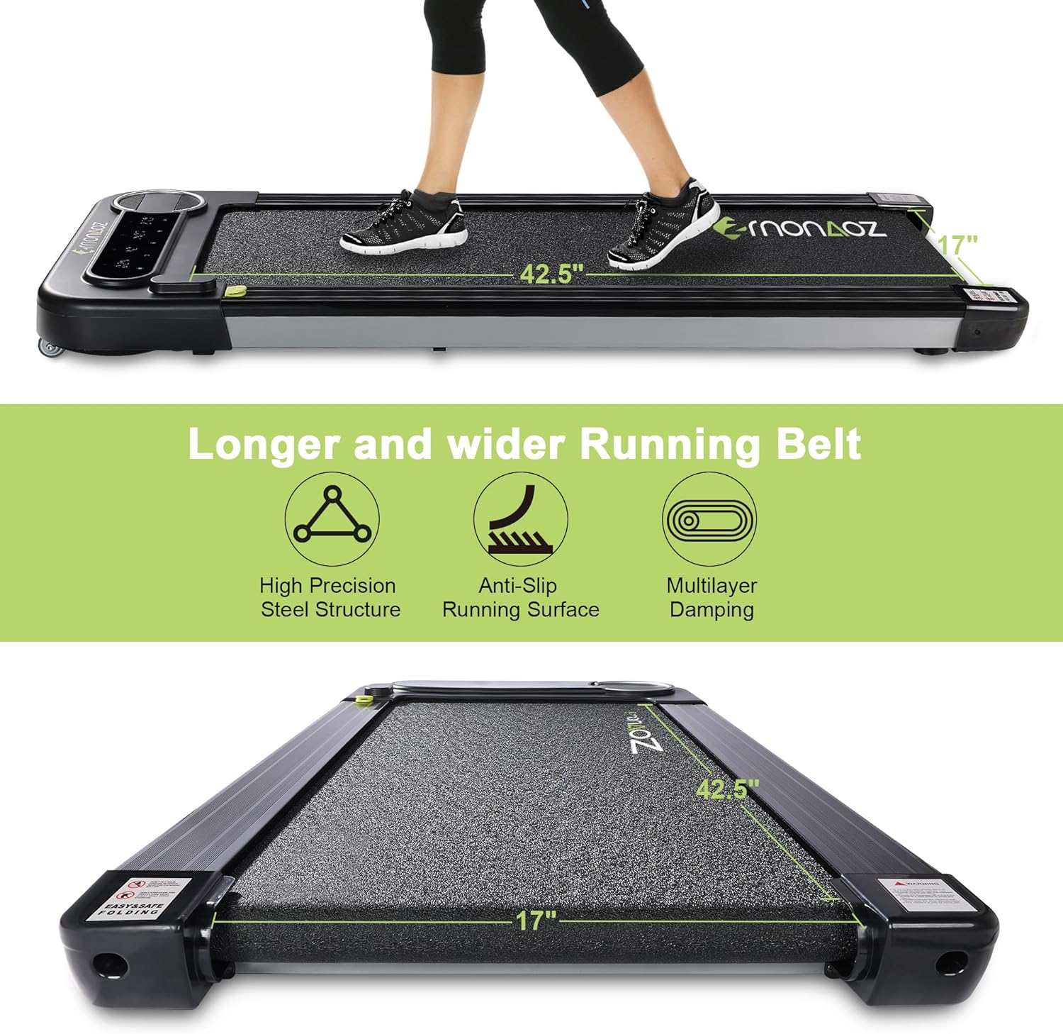 Caminadora 2 en 1 para usar debajo del escritorio, para uso en la oficina en casa con altavoz Bluetooth, 2.5 HP, máquina de correr para correr,
