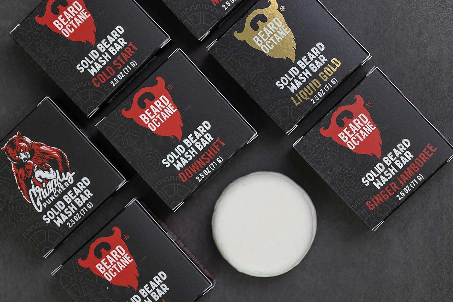 Beard Octane Barra de lavado sólido neutro  Barra de champú para barba de 2.5 oz  Limpia e hidrata con manteca de karité  Crecimiento de barba más