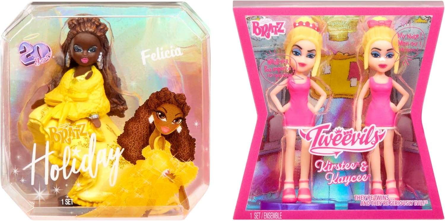 MGA’s Miniverse Mini Bratz Edición Limitada, paquete de 2 mini figuras de Felicia y Tweevils en embalaje de exhibición