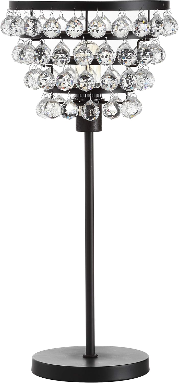 JONATHAN Y JYL9004A Buckingham – Lámpara de mesa de cristal y metal de 25 pulgadas, moderna y contemporánea, lámpara de mesita de noche para