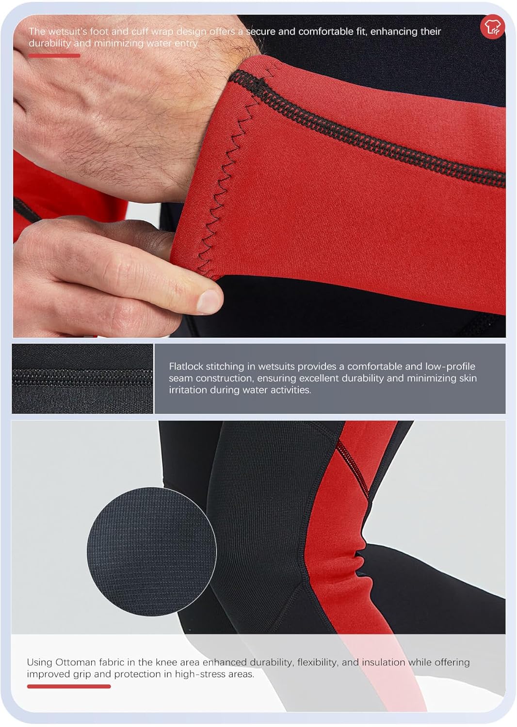 Hevto – Traje completo de neopreno para hombre, de 0.118 pulgadas, con manga larga y cierre en la espalda, mantiene el calor, para bucear, surfear,