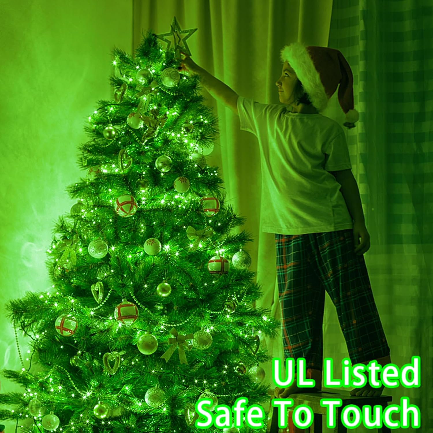 Luces de Navidad para exteriores, 1000 luces LED, 394pies, luces de Navidad súper largas, 8 modos y temporizador, cuerda de luces de fantasía, LED