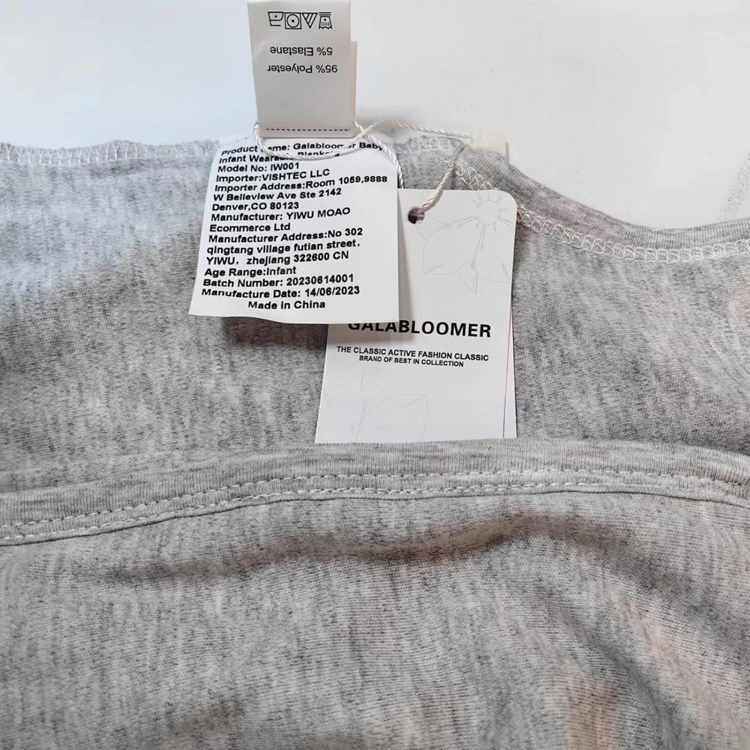 Galabloomer Manta de vestir para bebé, manta portátil para bebé (M)