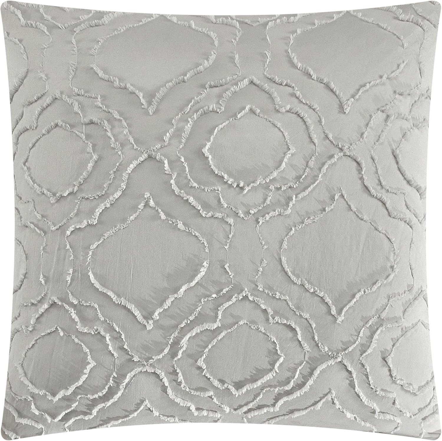 Chic Home Jane – Juego de edredón de 5 piezas con clip, diseño geométrico de cuadrifolio jacquard, fundas de almohada decorativas incluidas, King,