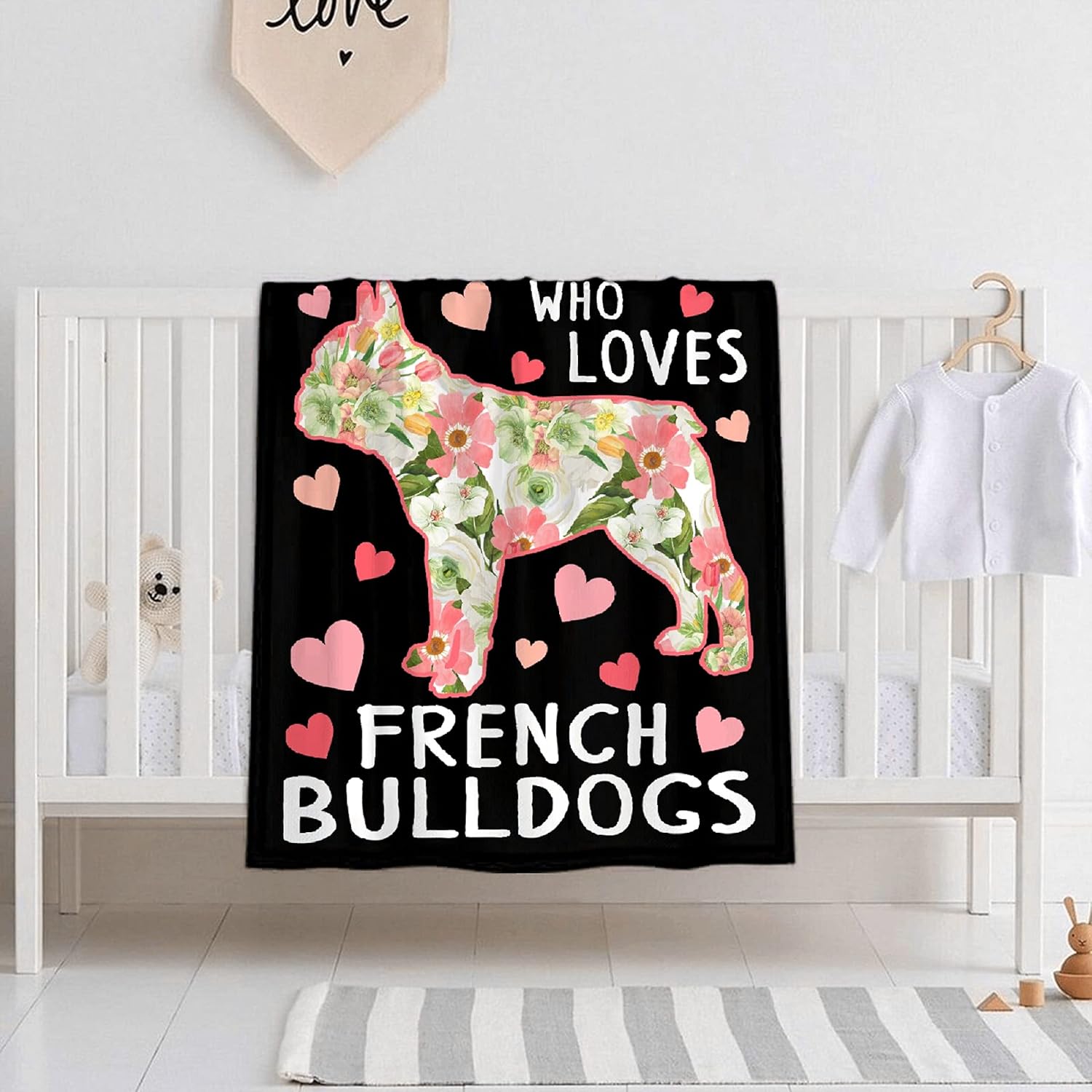 Just A Girl Who Loves – Manta de franela de Bulldogs franceses, súper suave y acogedora, para sofá y cama, ligera y duradera, adecuada para todas