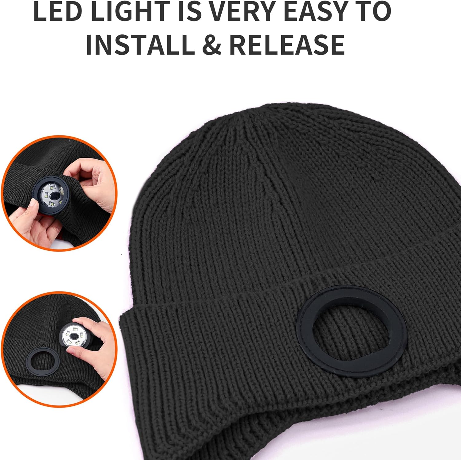 TOUCH TWO Beanie Hat with Light & Ear Flaps, USB Rechargeable LED Headlamp Cap-Winter Hat Stocking Stuffers Gifts