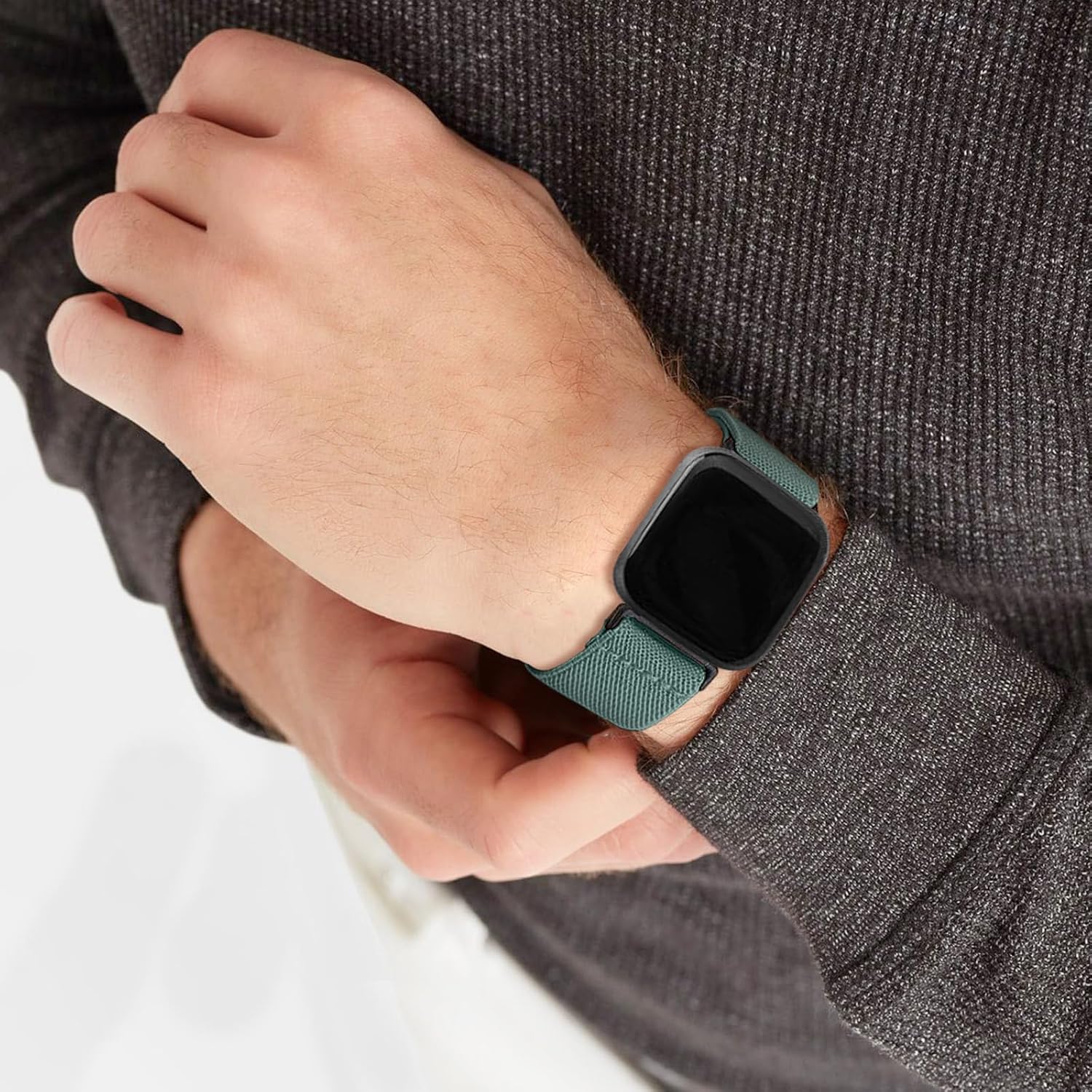 Paquete de 8 bandas elásticas compatibles con Fitbit Versa 2VersaVersa LiteVersa SE para mujeres y hombres, correa trenzada de nailon elástico