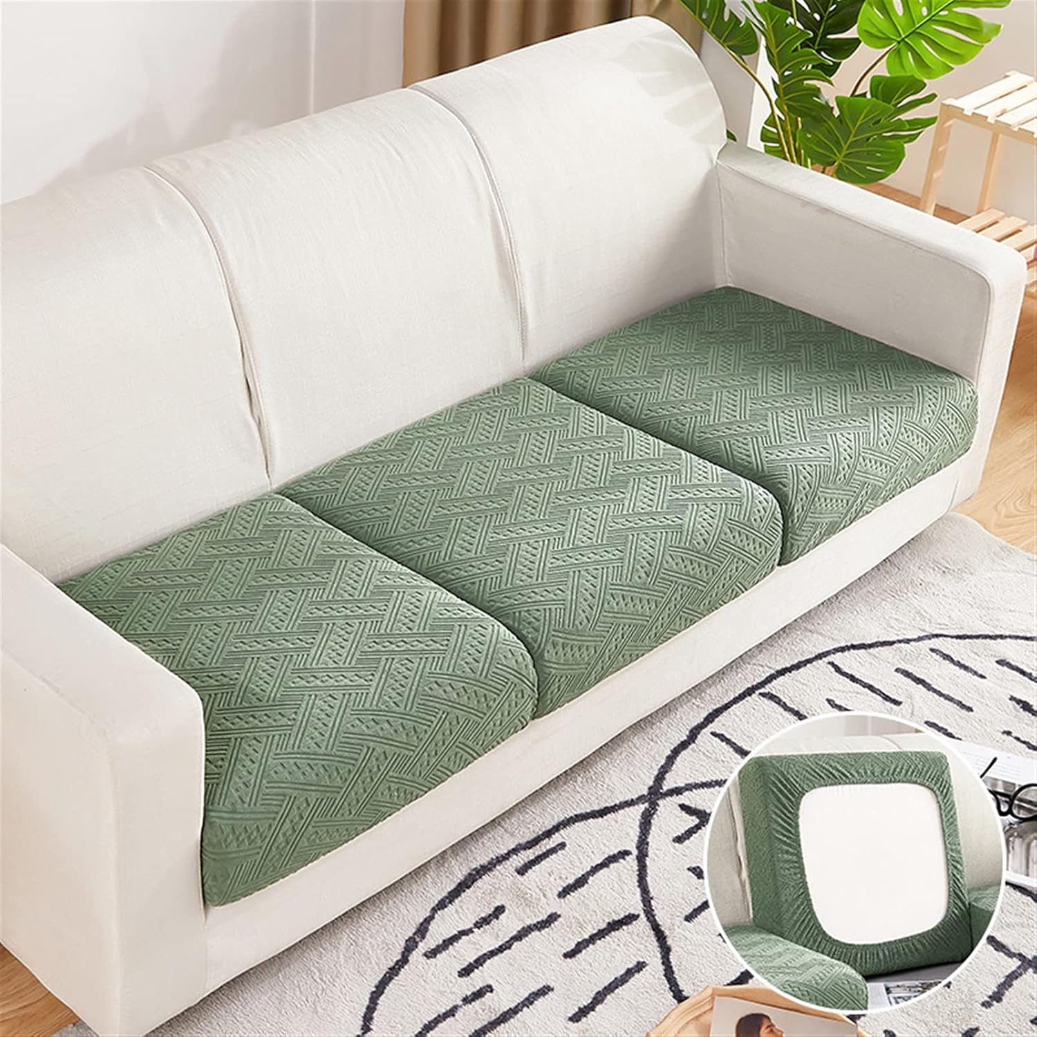Fundas de cojín elásticas geométricas para sofá, fundas individuales, cojines suaves y elásticos para sofá, fundas de asiento de sofá, fundas de