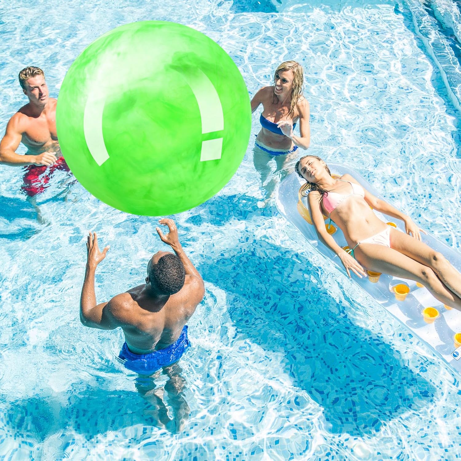 2 pelotas de playa inflables gigantes marmoleadas, bolas de playa grandes inflables de kickball grande para playa, piscina, fiesta, juguetes para