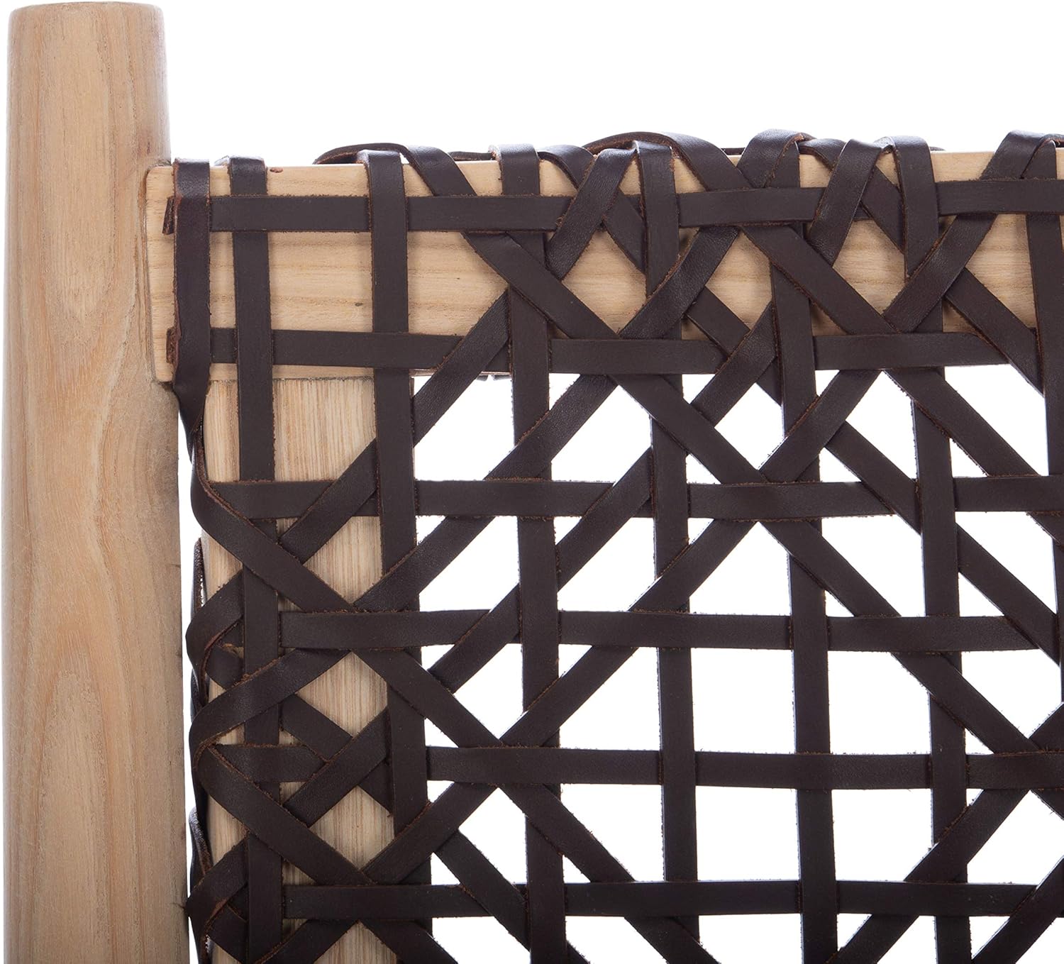 Safavieh Home Bandelier Silla decorativa tejida en cuero natural y marrón