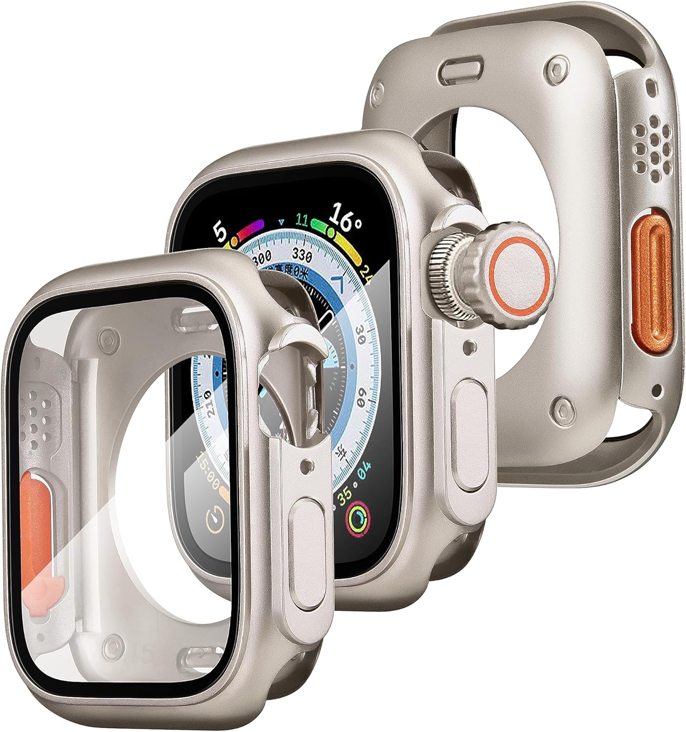 Convierte el iWatch en Ultra Protección completa 3 en 1 compatible con Apple Watch Series 87654 SESE2 de 1.732 pulgadas, 1.772 pulgadas, resistente