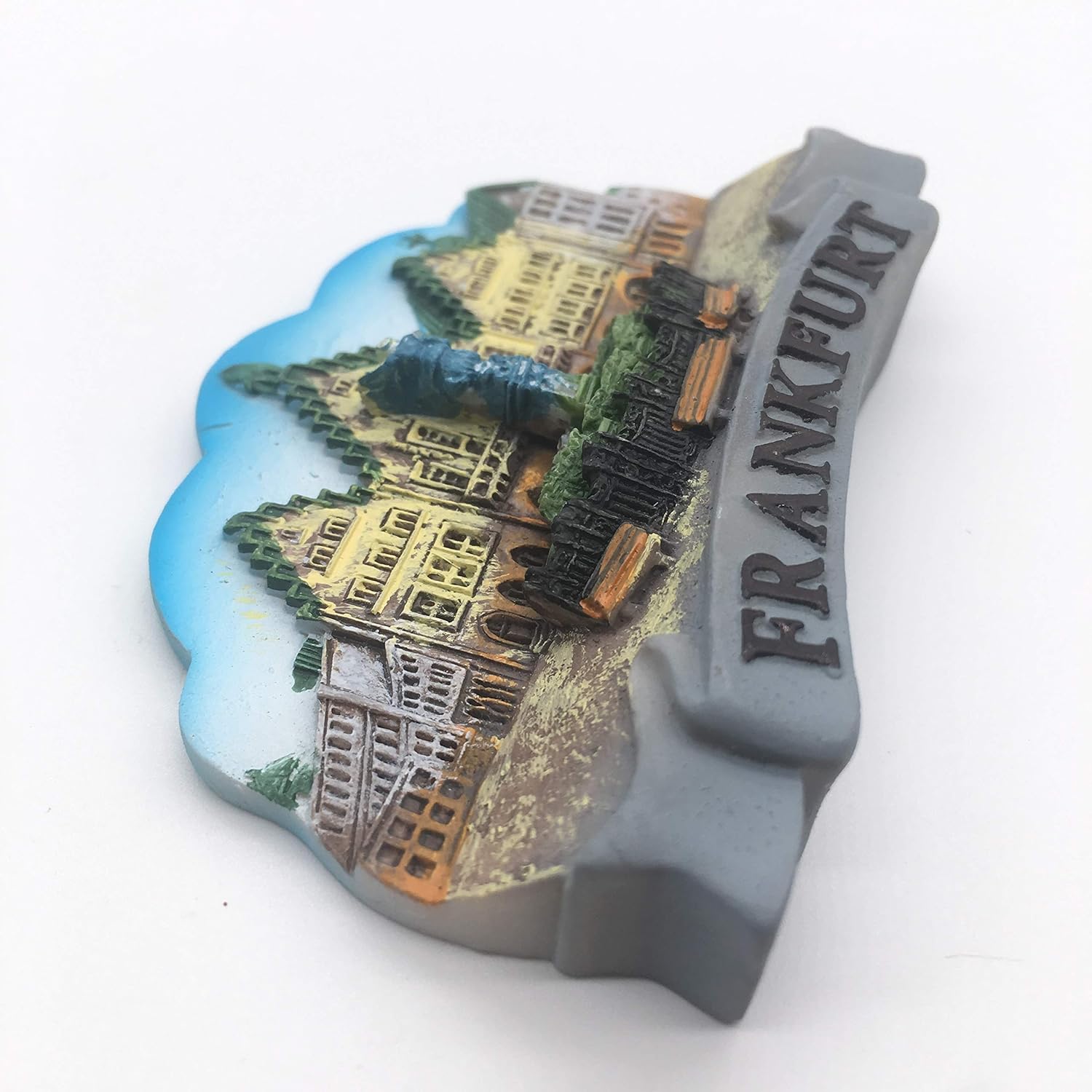 Imán de nevera Frankfurt Alemania Resina 3D Artesanía Artesanía Turística Viaje Ciudad Recuerdo Colección Letra Etiqueta para Refrigerador