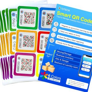 84 calcomanías de código QR para almacenamiento y organización de inventario avanzado, etiquetas de código QR, paquete y etiquetas de pista con 84 calcomanías de código QR para almacenamiento y organización de inventario avanzado, etiquetas de código QR, paquete y etiquetas de pista con