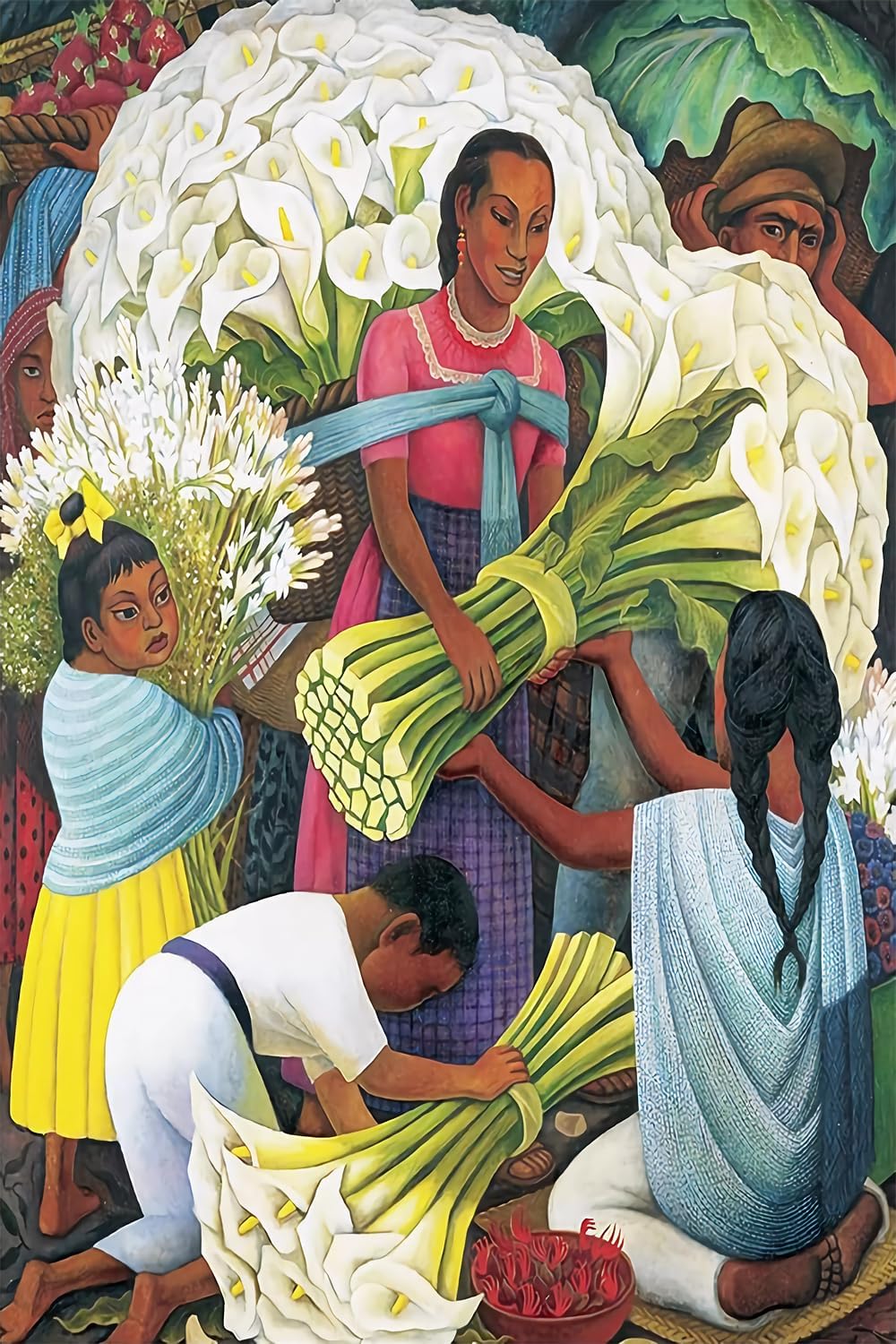 Diego Rivera – Lienzo impreso  Póster del vendedor de flores  Impresiones artísticas artísticas pintura decorativa lienzo arte de pared sala de