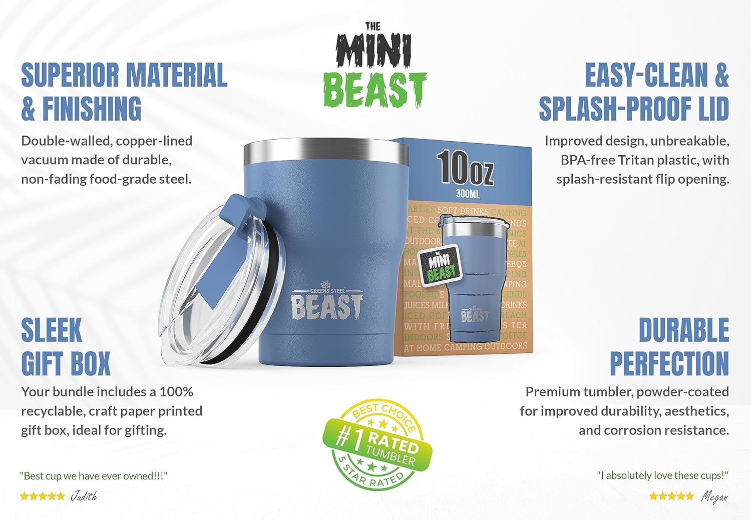 Beast – Vaso de acero inoxidable con aislamiento al vacío para café, taza de hielo, termo de viaje de doble pared (cielo tormentoso)