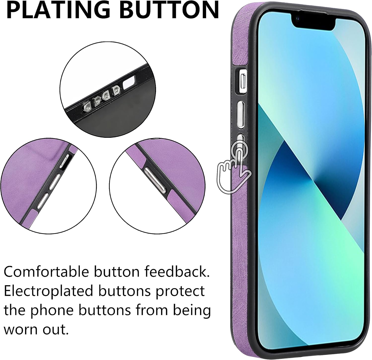 Asuwish Funda de teléfono para iPhone 13 de 6.1 pulgadas con protector de pantalla de vidrio templado y funda de cuero delgada y suave, accesorios