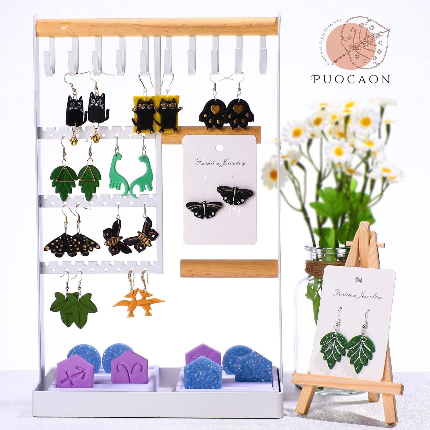 Puocaon Cortadores de arcilla de polilla bohemia, cortadores de arcilla polilla Celeste para hacer aretes, cortadores de aretes de arcilla retro,