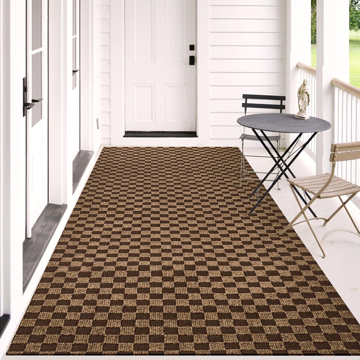 Alfombra de pasillo para exteriores e interiores, de 4 x 13 pies, para pasillo, tamaños personalizados, con respaldo de goma antideslizante,