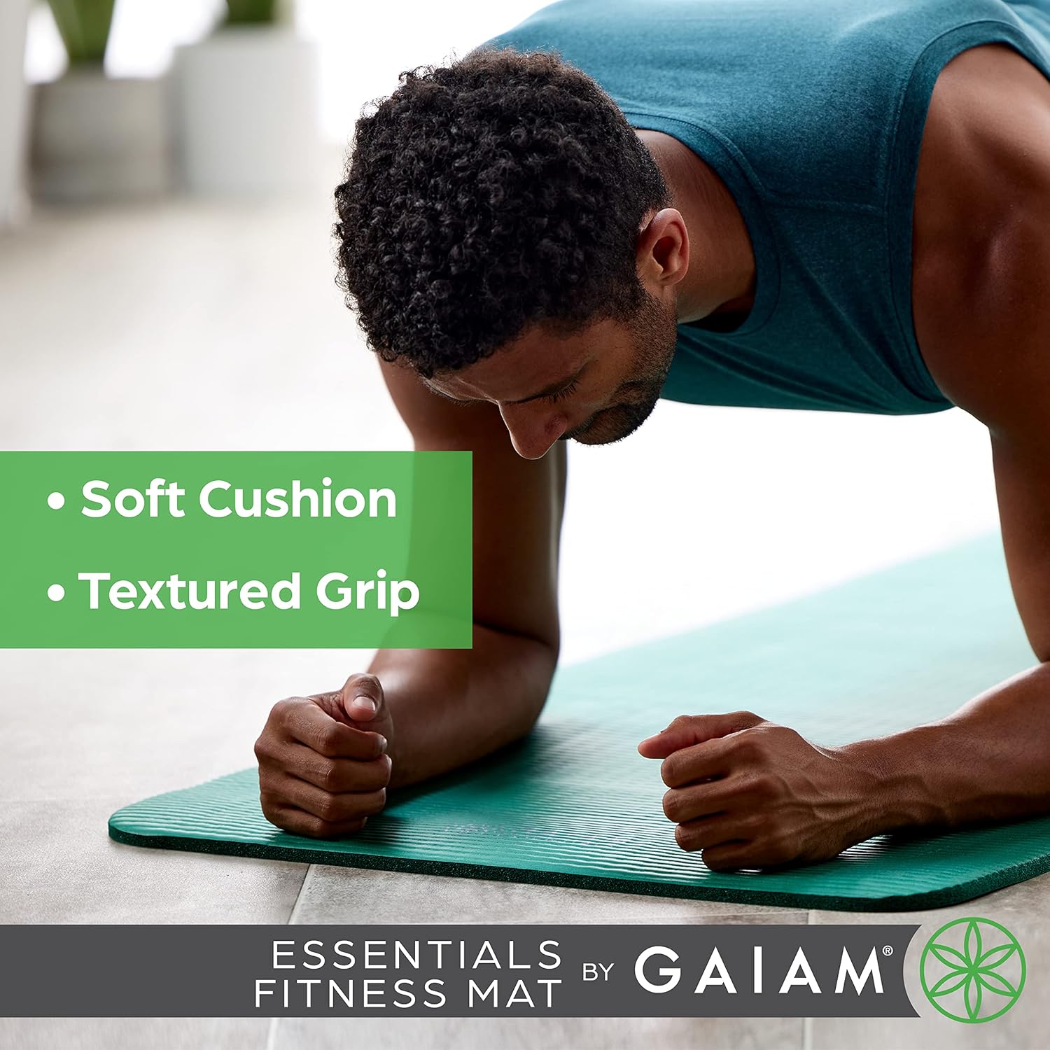 Gaiam Essentials Tapete de yoga grueso para acondicionamiento físico y ejercicio, con correa de transporte fácil de ajustar, 72 pulgadas de largo x