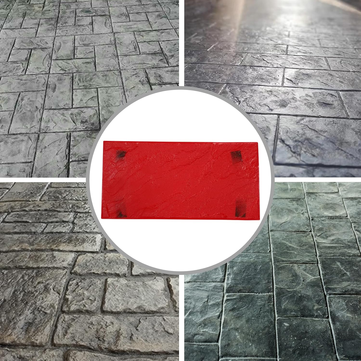 CNCEST Sello de hormigón de poliuretano, textura de pizarra realista, sin costuras, tapete de sellado de cemento para pared, pisos, sellos de